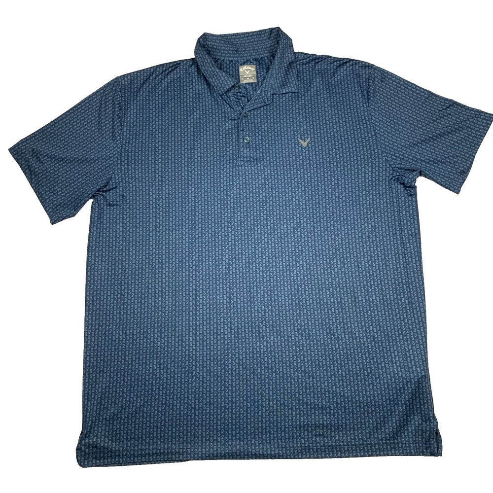 Callaway Opti Dri Polo Mens XL‎ Blue Performance Golf Stretch Athletic Shirt